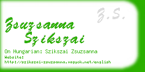 zsuzsanna szikszai business card
